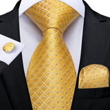 Funki Buys | Neckties | Men's Classic 3 Pcs Gold Floral Tie Set