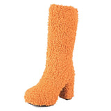 Funki Buys | Boots | Women's Knee-High Fuzzy Platform Boots