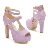 Funki Buys | Shoes | Women's Sequin Peep Toe Platform Sandal