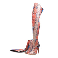 Funki Buys | Boots | Women's Multicolor Snake Print Long Boots