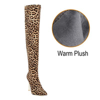 Funki Buys | Boots | Women's Cloth Leopard Print Stiletto Boots