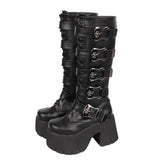 Funki Buys | Boots | Women's Harajuku Wide Buckle Boots