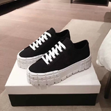 Funki Buys | Shoes | Women's Thick Heeled Canvas Sneakers