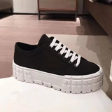 Funki Buys | Shoes | Women's Thick Heeled Canvas Sneakers