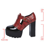 Funki Buys | Shoes | Women's Chunky Block Heeled Mary Janes