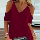 Funki Buys | Shirts | Women's Cut Out Buckle Strap Summer Top