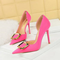 Funki Buys | Shoes | Women's Square Buckle Cut Out Pumps