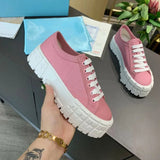 Funki Buys | Shoes | Women's Thick Heeled Canvas Sneakers