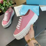 Funki Buys | Shoes | Women's Thick Heeled Canvas Sneakers