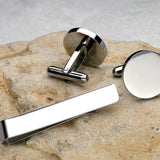 Funki Buys | Cufflinks | Men's Square Round Cufflinks Tie Clips Set