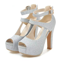 Funki Buys | Shoes | Women's Sequin Peep Toe Platform Sandal