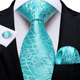 Funki Buys | Neckties | Men's Formal 3pcs Silk Blue Tie Set