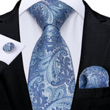 Funki Buys | Neckties | Men's Formal 3pcs Silk Blue Tie Set