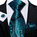 Funki Buys | Neckties | Men's Formal 3pcs Silk Blue Tie Set