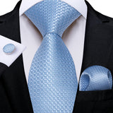 Funki Buys | Neckties | Men's Formal 3pcs Silk Blue Tie Set