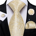 Funki Buys | Neckties | Men's 4 Pcs Grooms Silk Floral Tie Set