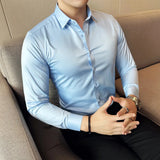 Funki Buys | Shirts | Men's Slim Fit British Style Dress Shirt 7XL