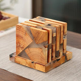 Funki Buys | Coasters | Stylish Pine Wood Resin Drink Coasters