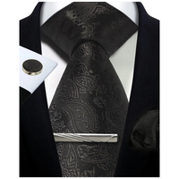 Funki Buys | Neckties | Mens Tie Clip Cufflinks Hanky 4Pcs Set