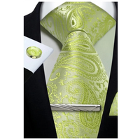 Funki Buys | Neckties | Mens Tie Clip Cufflinks Hanky 4Pcs Set