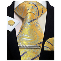 Funki Buys | Neckties | Mens Tie Clip Cufflinks Hanky 4Pcs Set