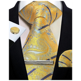 Funki Buys | Neckties | Mens Tie Clip Cufflinks Hanky 4Pcs Set