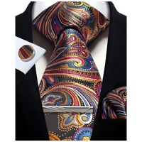 Funki Buys | Neckties | Mens Tie Clip Cufflinks Hanky 4Pcs Set
