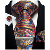 Funki Buys | Neckties | Mens Tie Clip Cufflinks Hanky 4Pcs Set