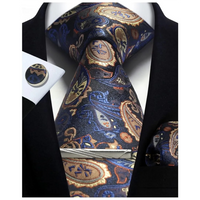 Funki Buys | Neckties | Mens Tie Clip Cufflinks Hanky 4Pcs Set