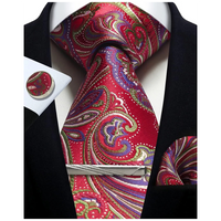 Funki Buys | Neckties | Mens Tie Clip Cufflinks Hanky 4Pcs Set