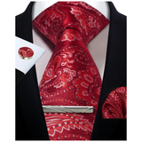 Funki Buys | Neckties | Mens Tie Clip Cufflinks Hanky 4Pcs Set