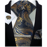 Funki Buys | Neckties | Mens Tie Clip Cufflinks Hanky 4Pcs Set