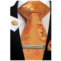 Funki Buys | Neckties | Mens Tie Clip Cufflinks Hanky 4Pcs Set