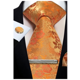 Funki Buys | Neckties | Mens Tie Clip Cufflinks Hanky 4Pcs Set