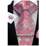 Funki Buys | Neckties | Mens Tie Clip Cufflinks Hanky 4Pcs Set