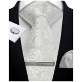 Funki Buys | Neckties | Mens Tie Clip Cufflinks Hanky 4Pcs Set