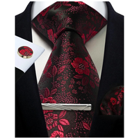 Funki Buys | Neckties | Mens Tie Clip Cufflinks Hanky 4Pcs Set