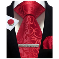 Funki Buys | Neckties | Mens Tie Clip Cufflinks Hanky 4Pcs Set