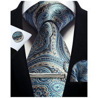 Funki Buys | Neckties | Mens Tie Clip Cufflinks Hanky 4Pcs Set