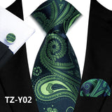 Funki Buys | Neckties | Men's 3pcs Silk Paisley Formal Tie Set