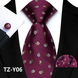 Funki Buys | Neckties | Men's 3pcs Silk Paisley Formal Tie Set