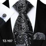 Funki Buys | Neckties | Men's 3pcs Silk Paisley Formal Tie Set