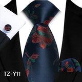 Funki Buys | Neckties | Men's 3pcs Silk Paisley Formal Tie Set
