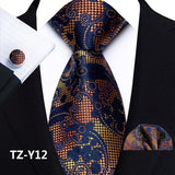 Funki Buys | Neckties | Men's 3pcs Silk Paisley Formal Tie Set