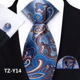 Funki Buys | Neckties | Men's 3pcs Silk Paisley Formal Tie Set