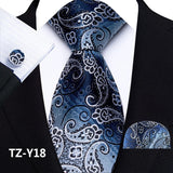 Funki Buys | Neckties | Men's 3pcs Silk Paisley Formal Tie Set