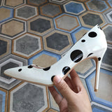 Funki Buys | Shoes | Women's White Black Polka Dot Heels