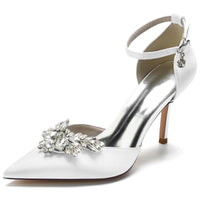 Funki Buys | Shoes | Women's Crystal Satin Bridal Prom Shoes