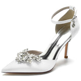 Funki Buys | Shoes | Women's Crystal Satin Bridal Prom Shoes