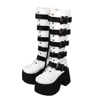 Funki Buys | Boots | Women's Harajuku Wide Buckle Boots